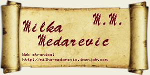Milka Medarević vizit kartica